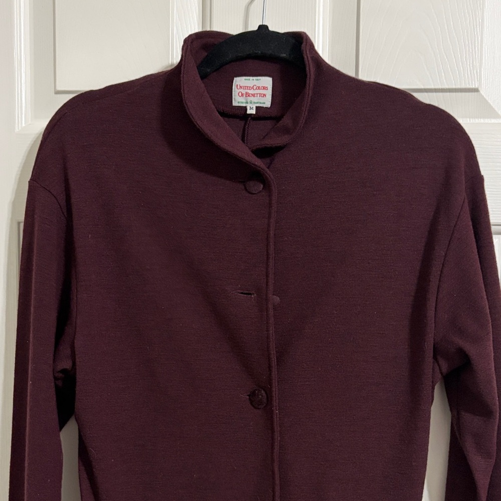 United Colors Of Benetton Burgundy Button-Up Blazer - Picture 5 of 6